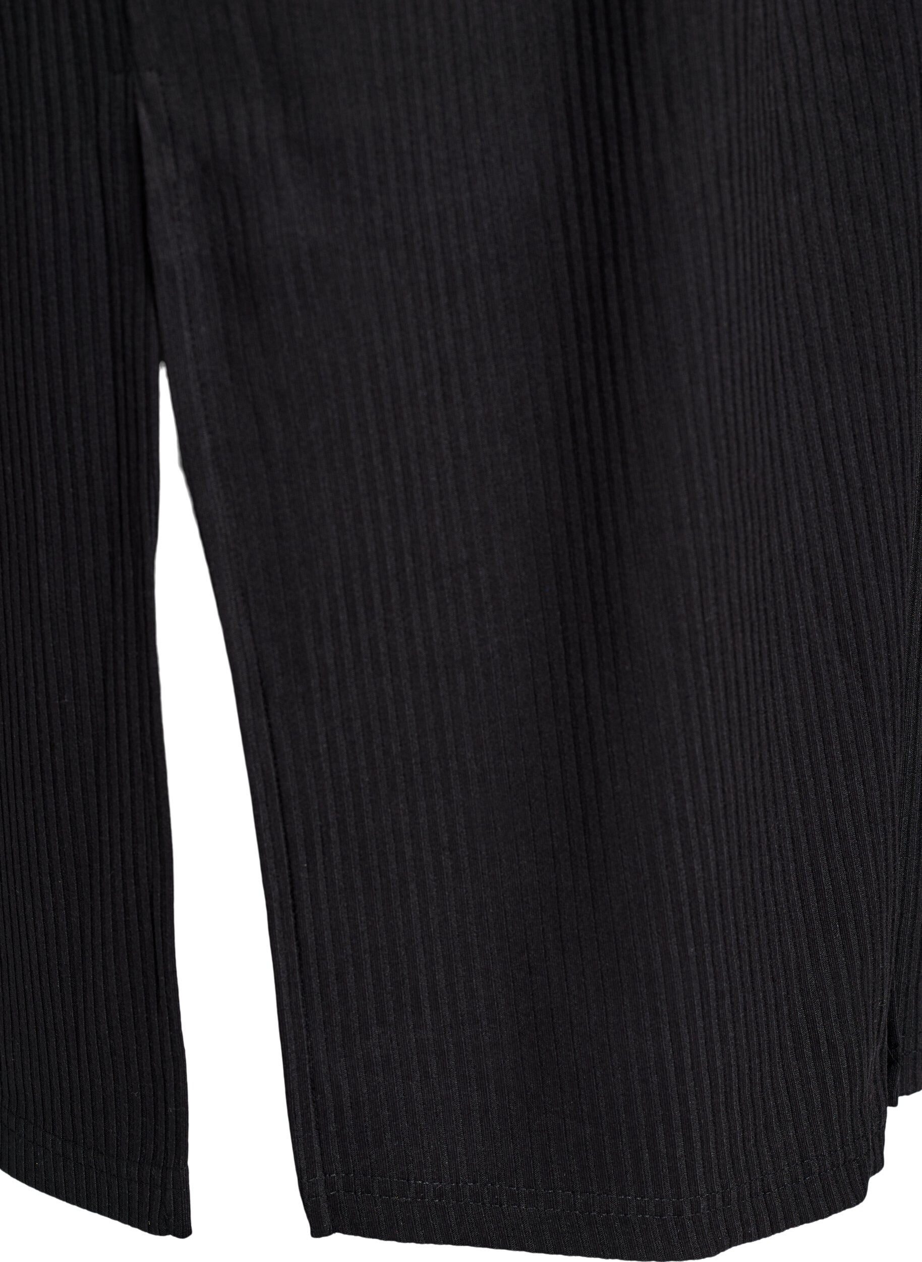 Zizzi Maxi sukienka z dzerseju z kolnierzykiem i kr&oacute;tkimi rekawami, Czarne, Packshot image number 3