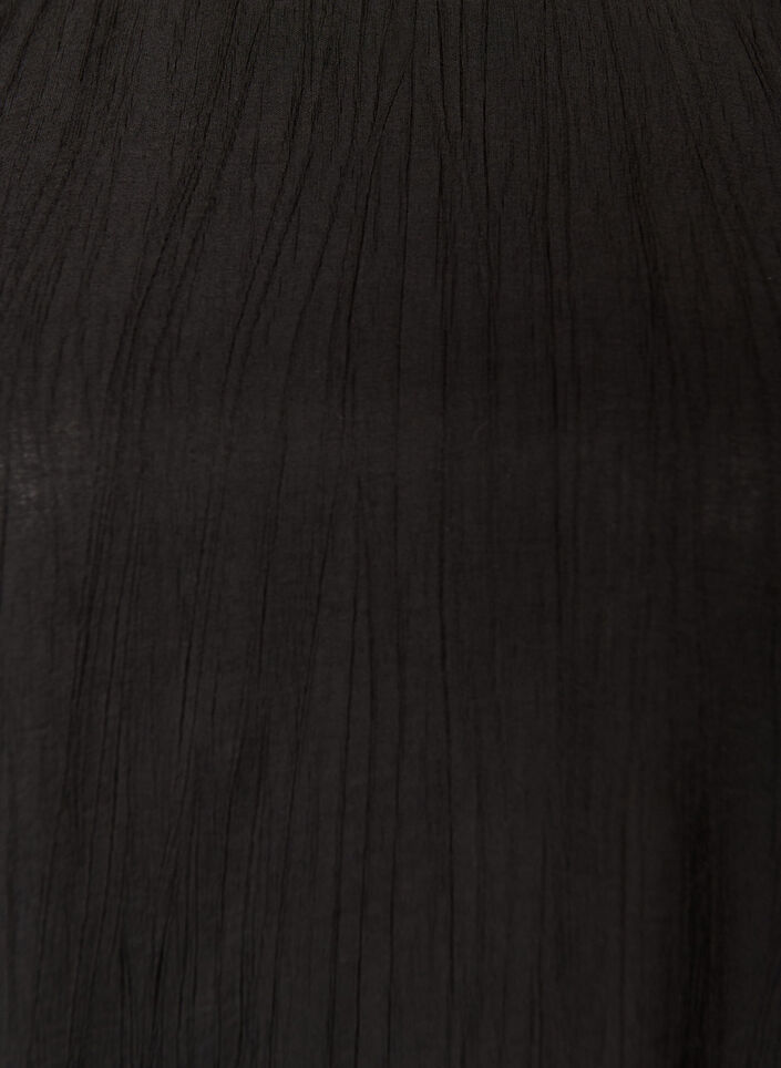 Kr&oacute;tkiej wiskozowej sukienki z balonowymi rekawami, Czarne, Packshot image number 2