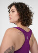 Biustonosz sportowy z tylem typu racerback, Fioletowy, Model image number 3