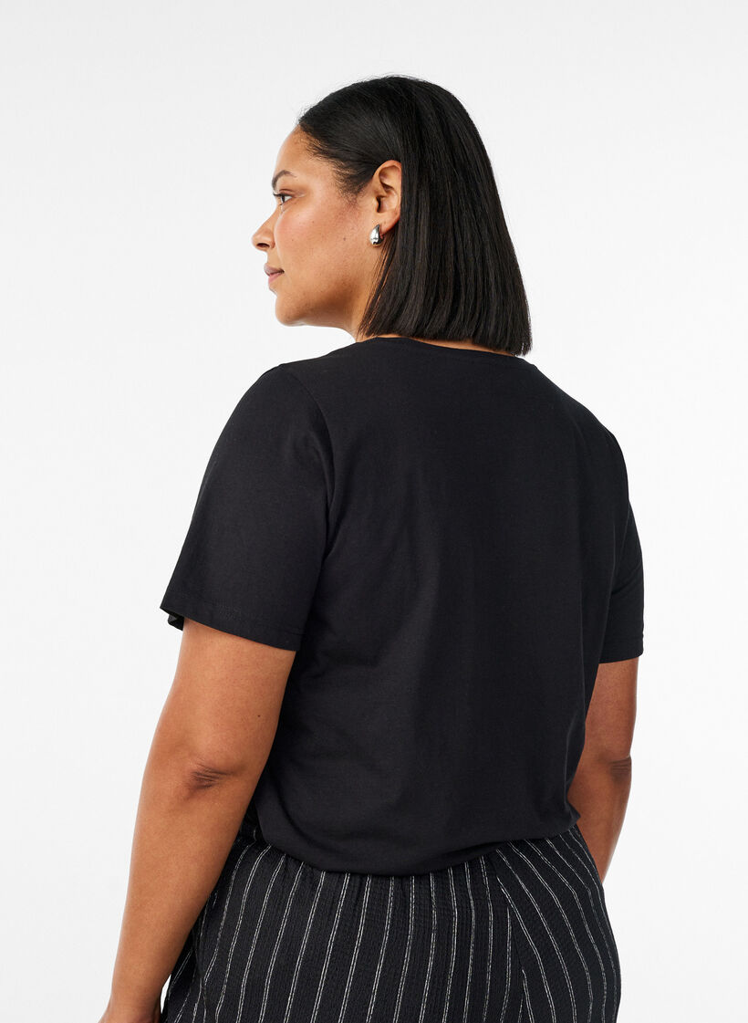 Koszulka z motywem, Czarne, Model image number 2