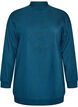 Dluga bluza z wysokim kolnierzem i haftowanym napisem, Niebieskie, Packshot image number 0