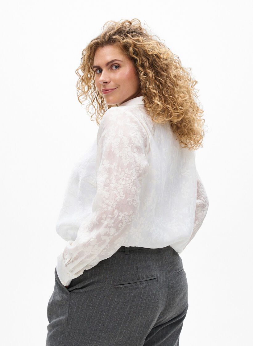 Koszula z wzorem w tej samej tonacji, Biały, Model