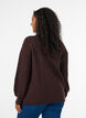 Sweter z wysokim kolnierzem i zamkiem blyskawicznym, Brązowy, Model image number 2