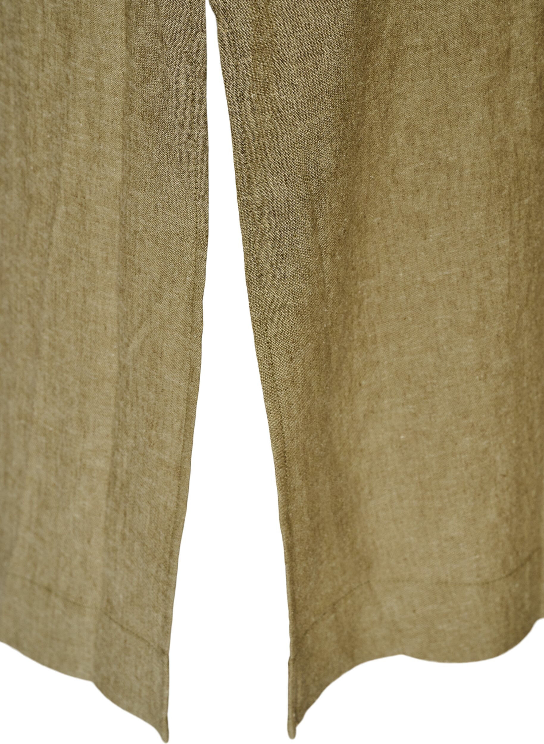 Zizzi Sukienka midi z lnu i wiskozy z rekawami 1/2, Zielony, Packshot image number 3