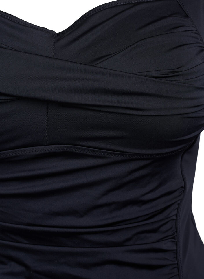 Tankini z drapowaniami, Czarne, Packshot image number 2