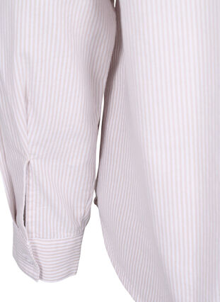 Bawelniana koszula z dlugim rekawem, White Taupe Stripe, Packshot image number 4
