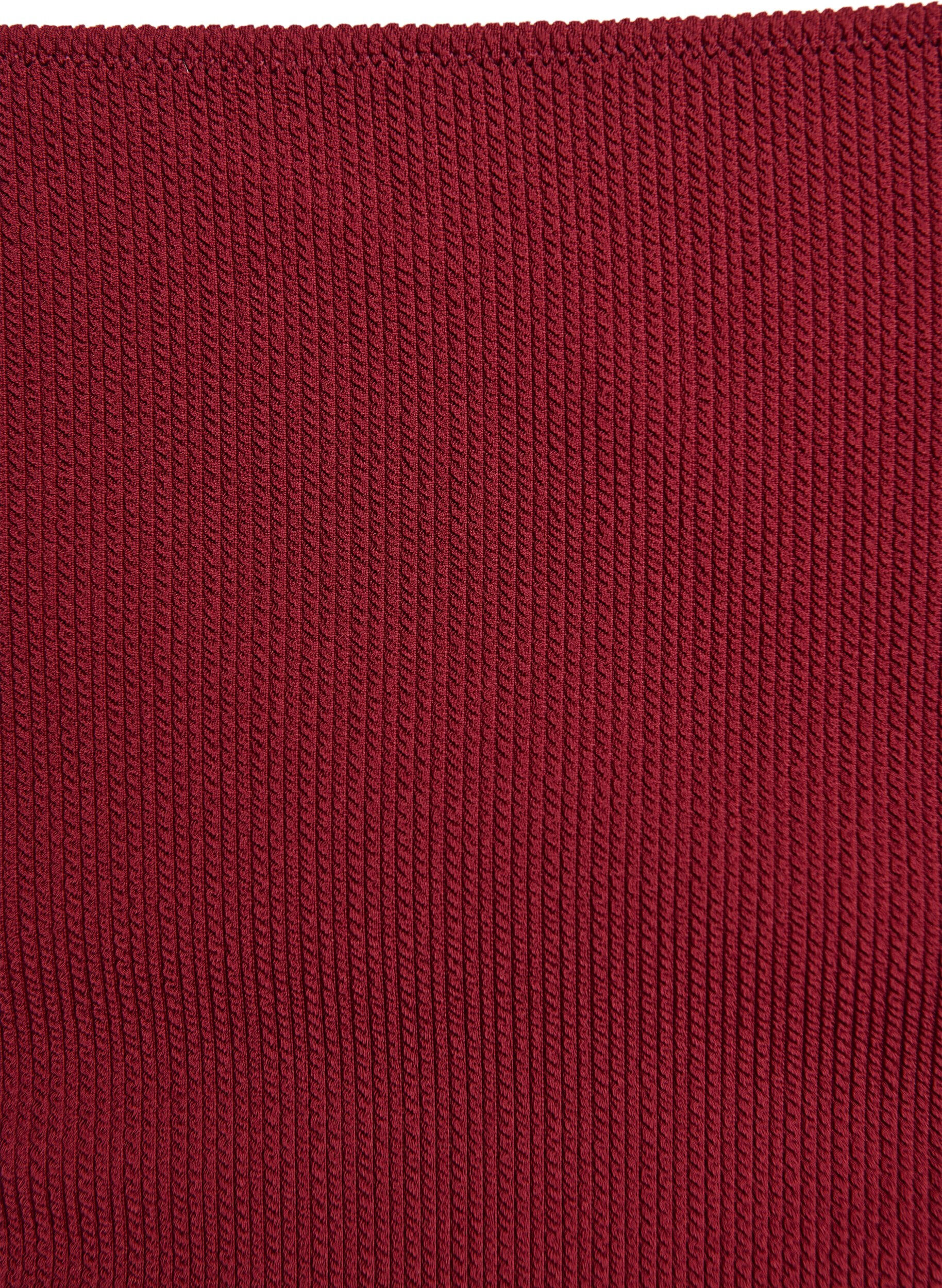 ZizziDoly bikini na wysokim staniku z faktura, Czerwony, Packshot image number 2