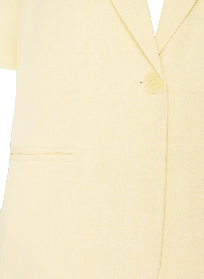 Blekitny marynarka z kr&oacute;tkim rekawem i klapami, Ż&oacute;łty, Packshot image number 2