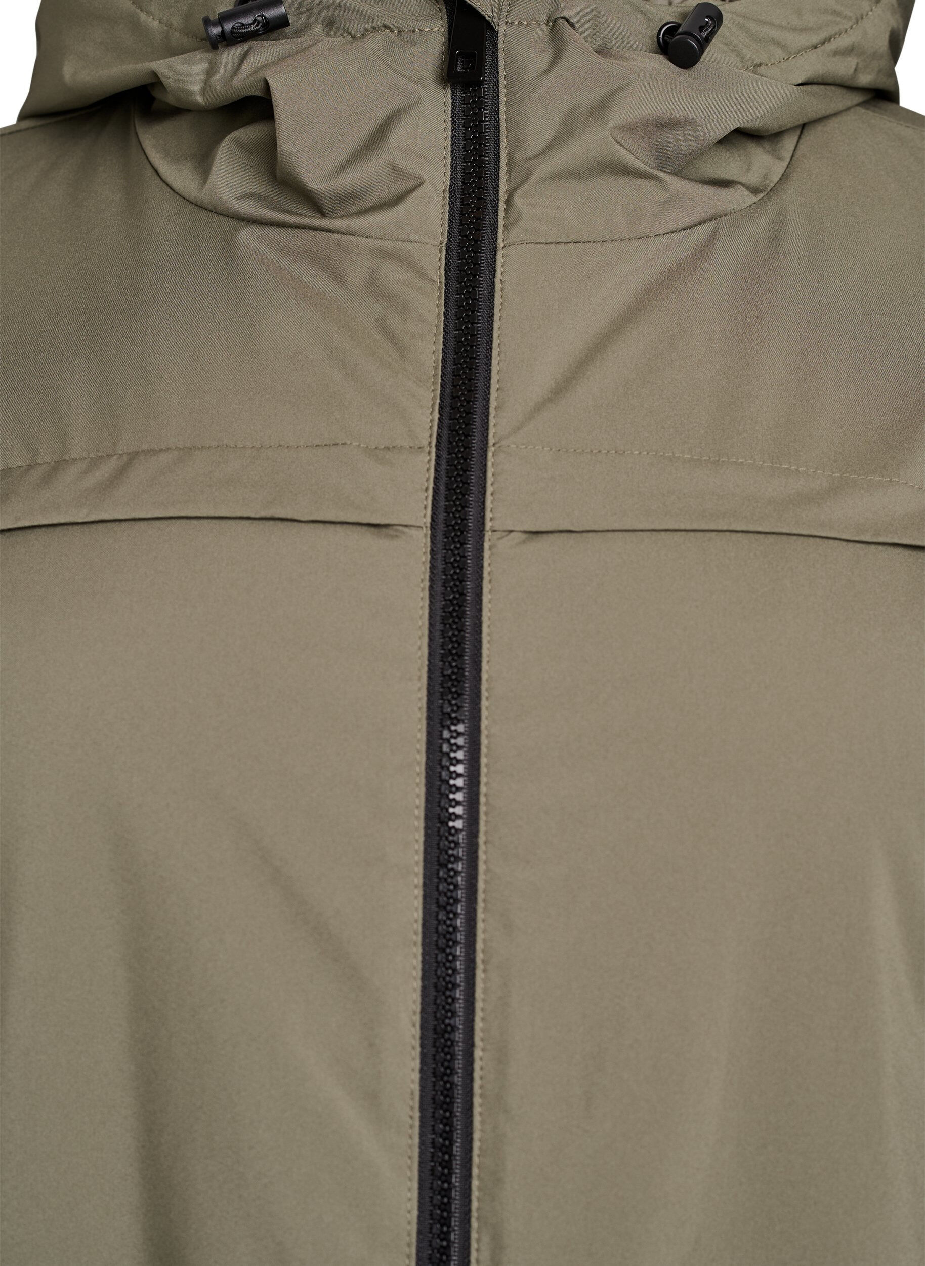 Zizzi Lekka wyscielana kurtka z kapturem, Zielony, Packshot image number 2