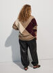 Sweter z rombowym wzorem, Brązowy, Model image number 2