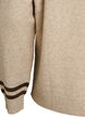 Sweter z logo i kontrastowymi paskami, Beżowy, Packshot image number 3