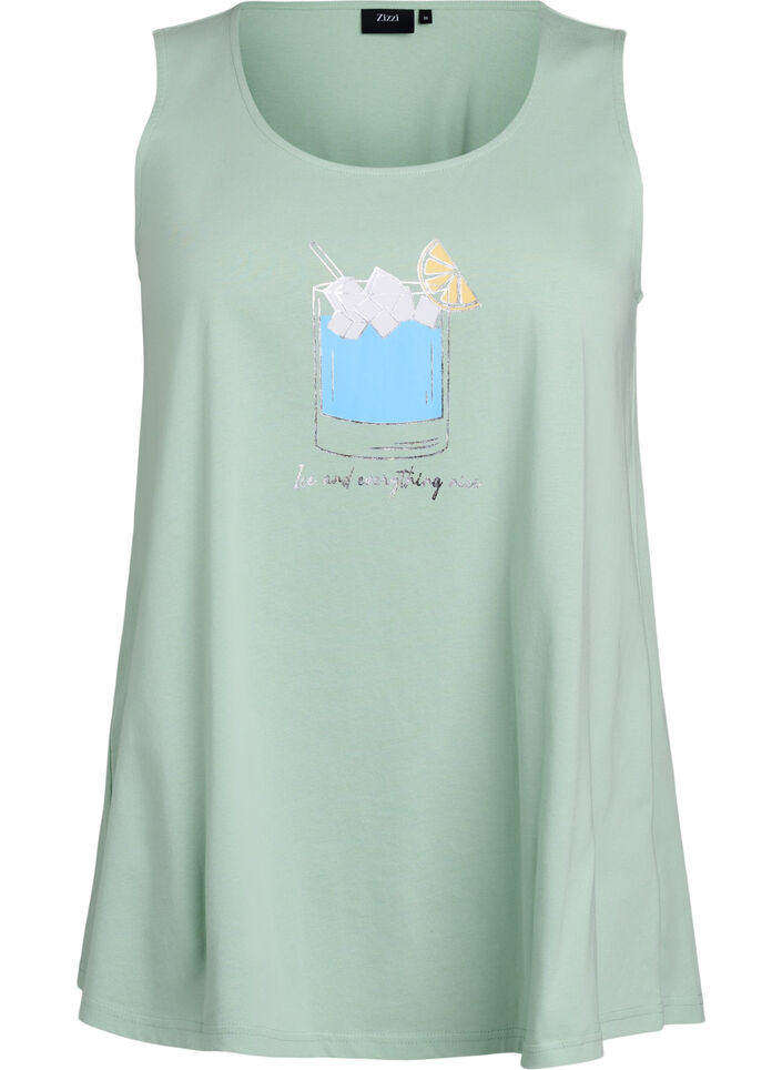 Bawelniany top o&nbsp;rozszerzanym fasonie, Zielony, Packshot image number 0