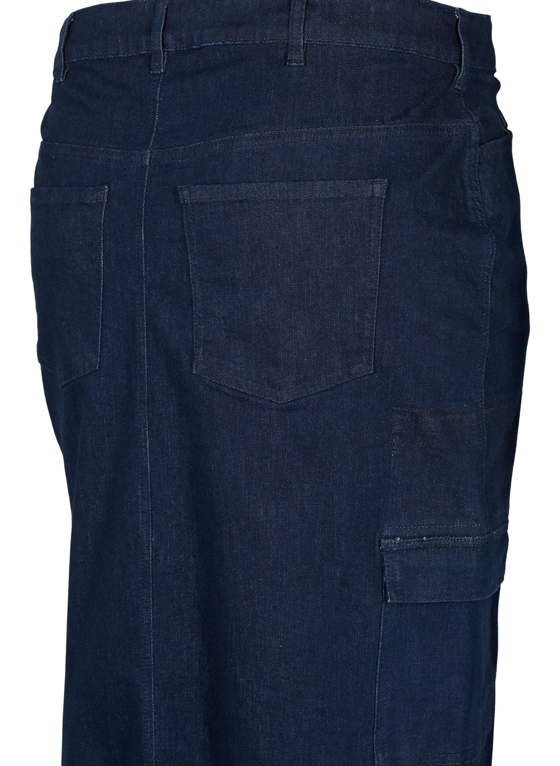 Zizzi Sp&oacute;dnica maxi z&nbsp;dzinsu, Dark Blue Denim, Packshot image number 3
