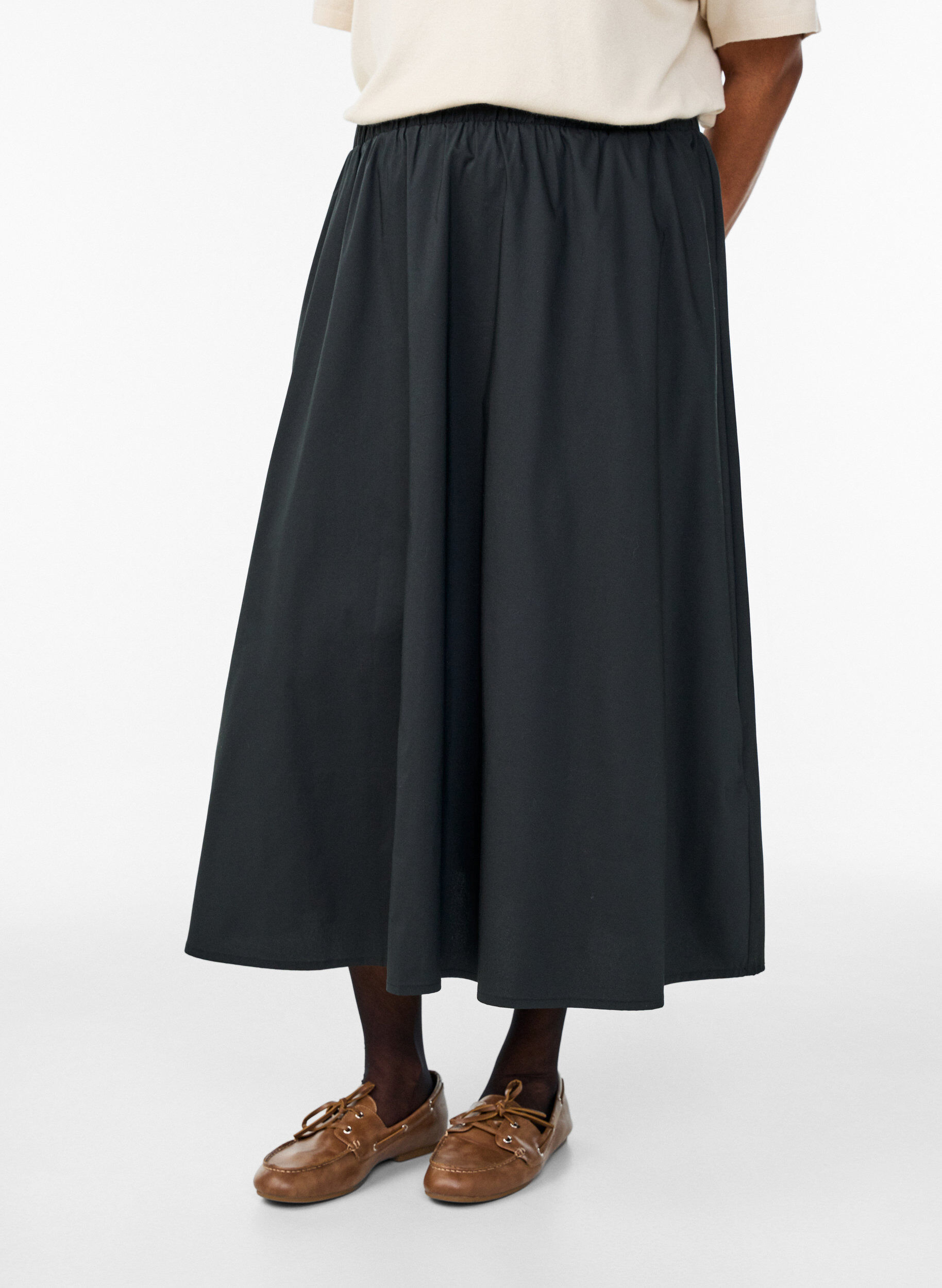 Zizzi Drobno dzianej koszulka polo z kr&oacute;tkim rekawem, Beżowy, Model image number 2