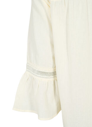 Tunika z bawelny organicznej z kobiecymi detalami, Antique White, Packshot image number 3