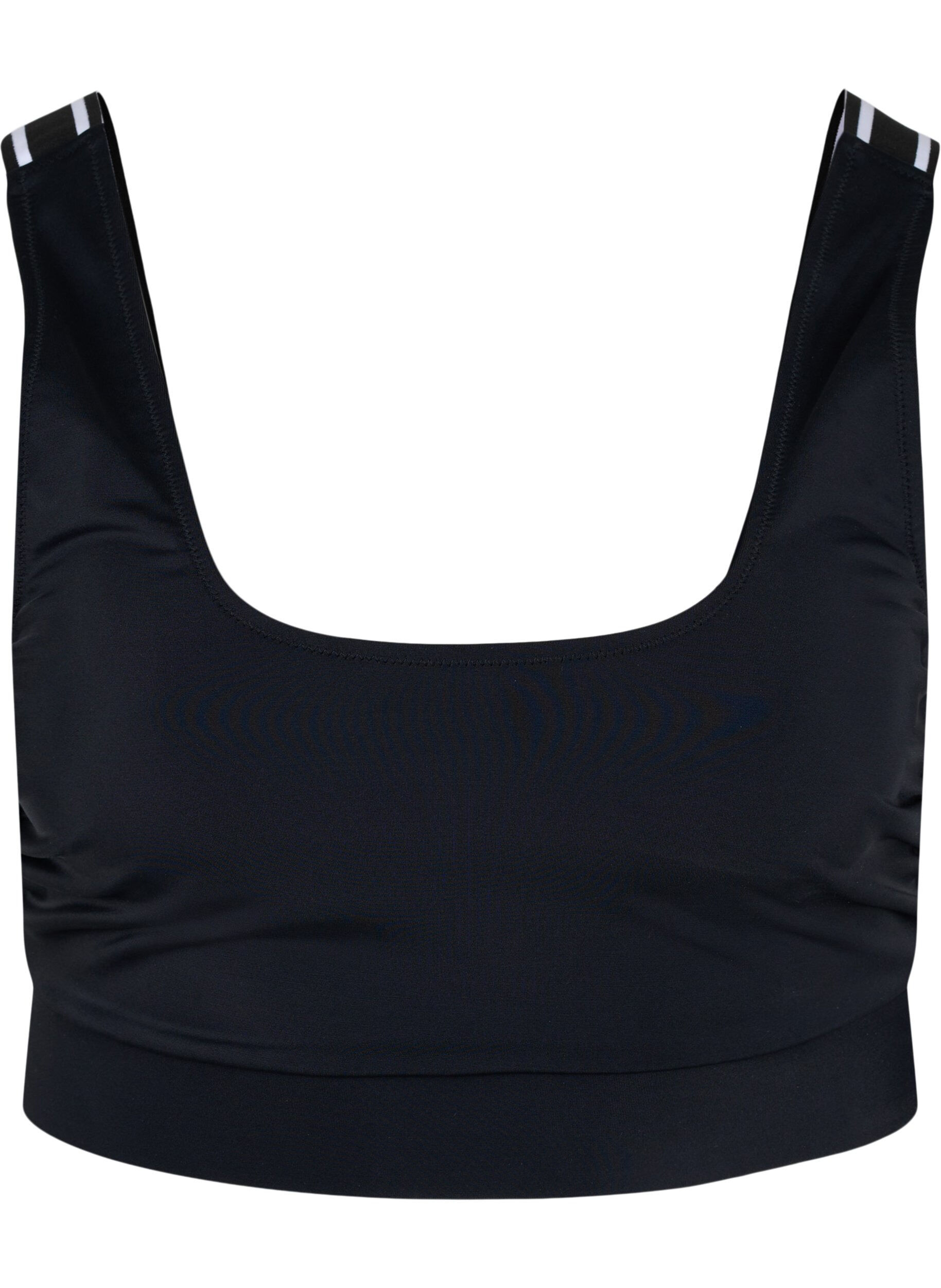 Zizzi Bikini top with striped shoulder straps, Black, Packshot image number 0