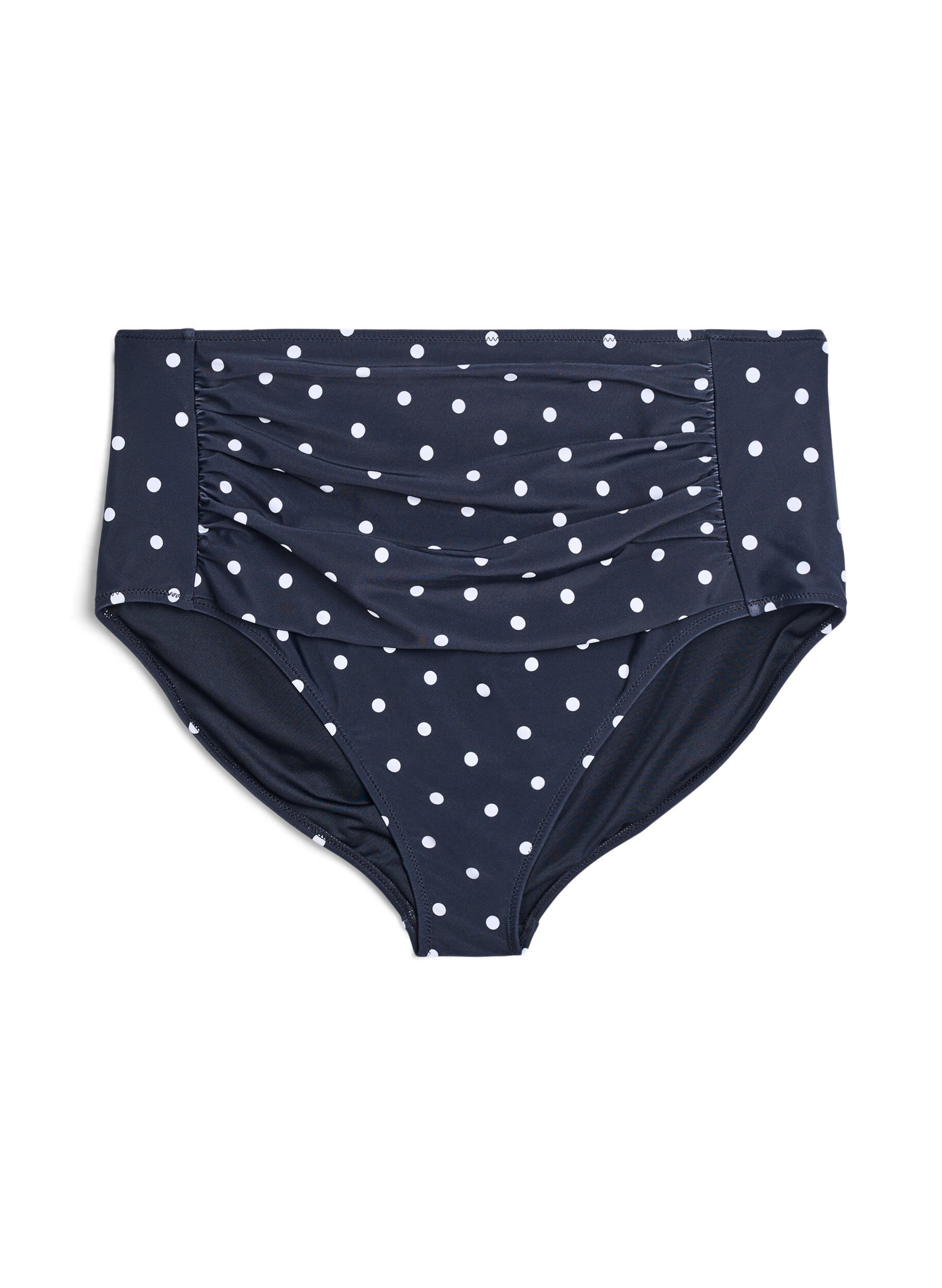 Doly bikini z wysokim stanem w groszki