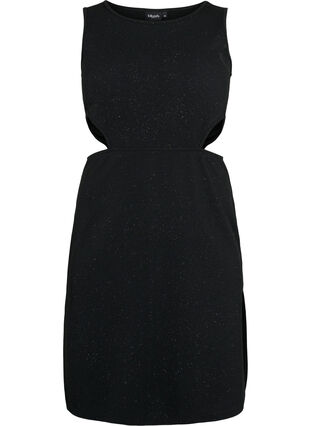 Sukienka bez rekawów z wycieciem, Black, Packshot image number 0