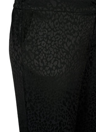 Wiskozowe spodnie zakardowe ton w ton, Black, Packshot image number 2