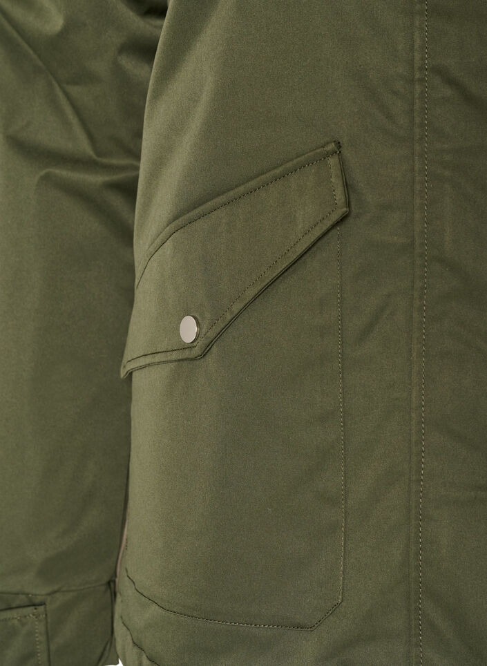 Parka z podszewka i odpinana kapturka, Zielony, Packshot image number 3
