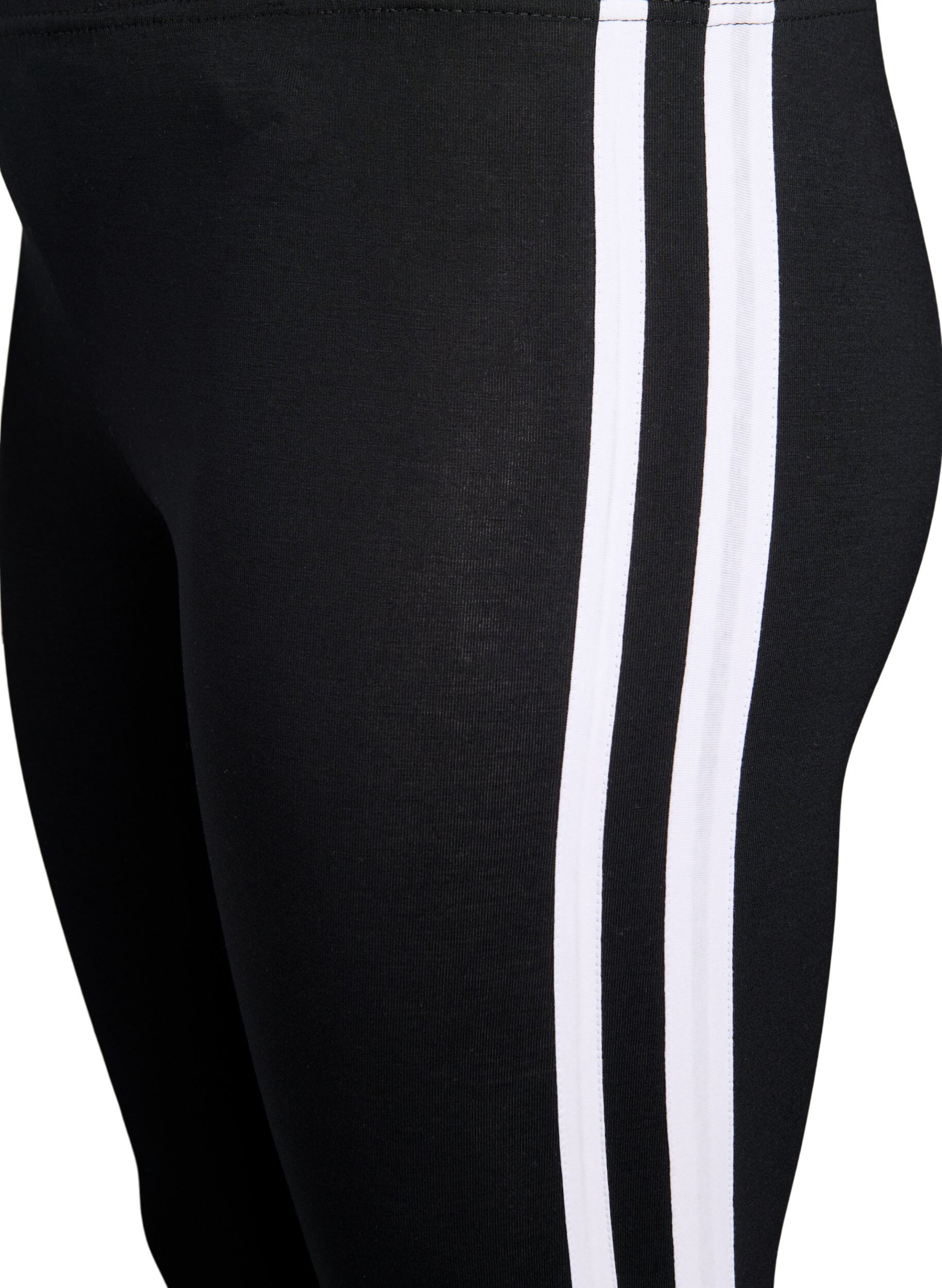 Zizzi Wiskozowe legginsy z bocznymi paskami, Black W. Stripe, Packshot image number 2