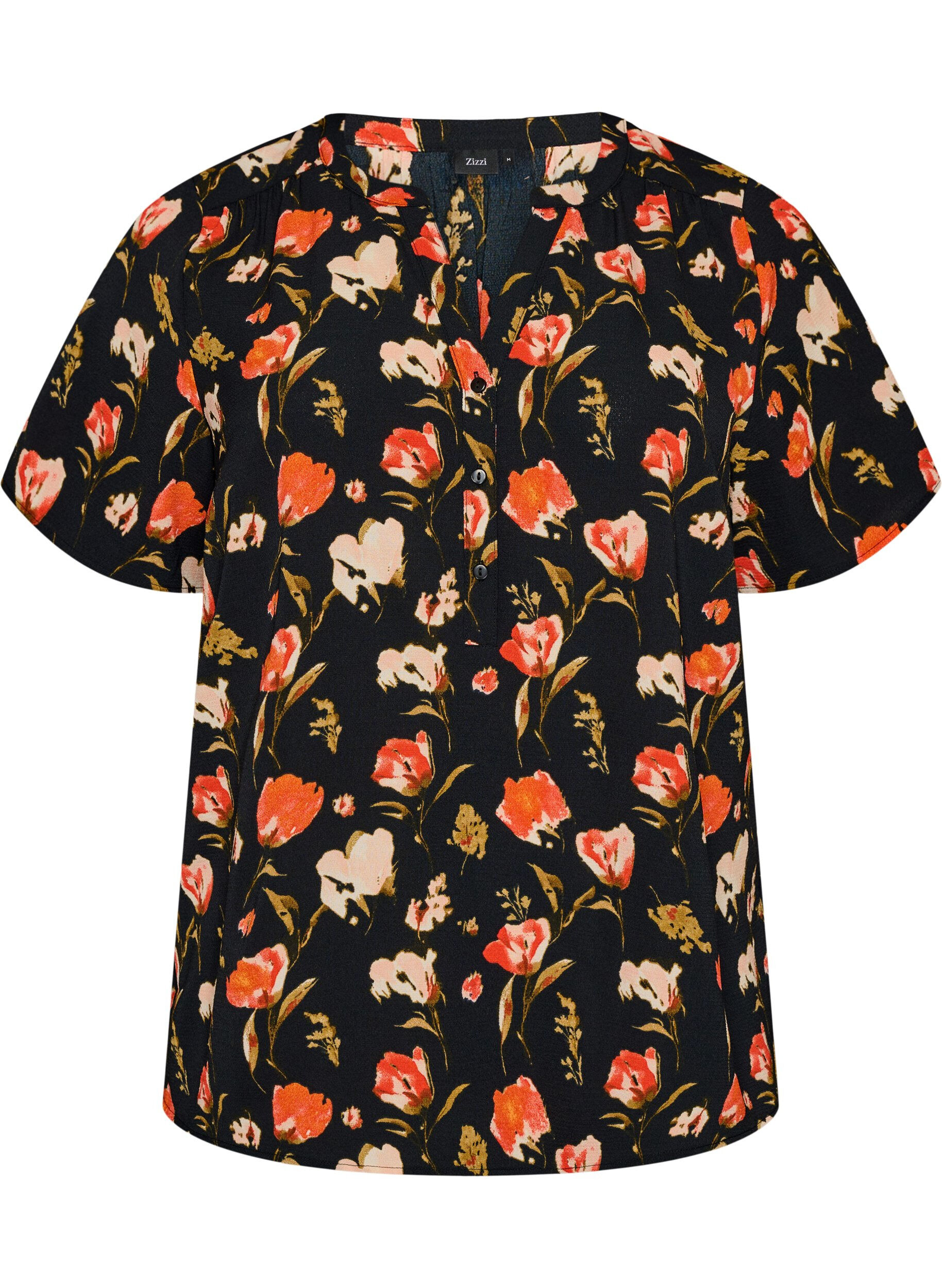 Bluzka z kr&oacute;tkim rekawem i dekoltem w serek