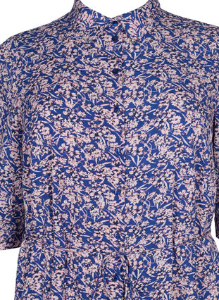 Flash - Koszulowa sukienka z kwiatowym nadrukiem, Strong Blue Flower, Packshot image number 2