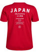 T-shirt z nadrukiem tekstowym i okraglym dekoltem, Czerwony, Packshot image number 1