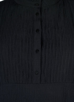 Bluzka z dlugim rekawem i kolnierzem z falbana, Black, Packshot image number 2