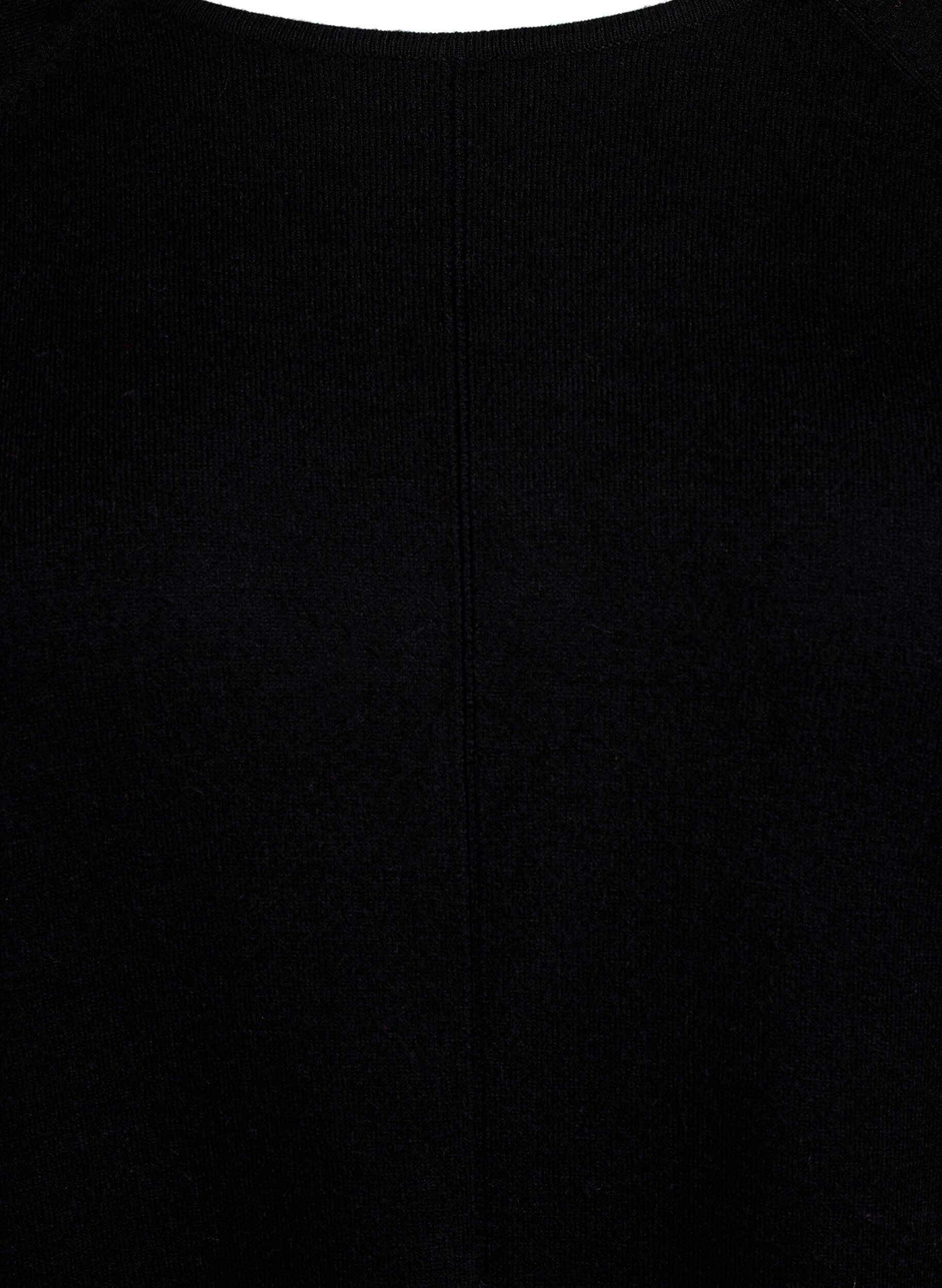 Zizzi Dzianinowa sukienka z okraglym dekoltem i dzianinowym wzorem, Black, Packshot image number 2