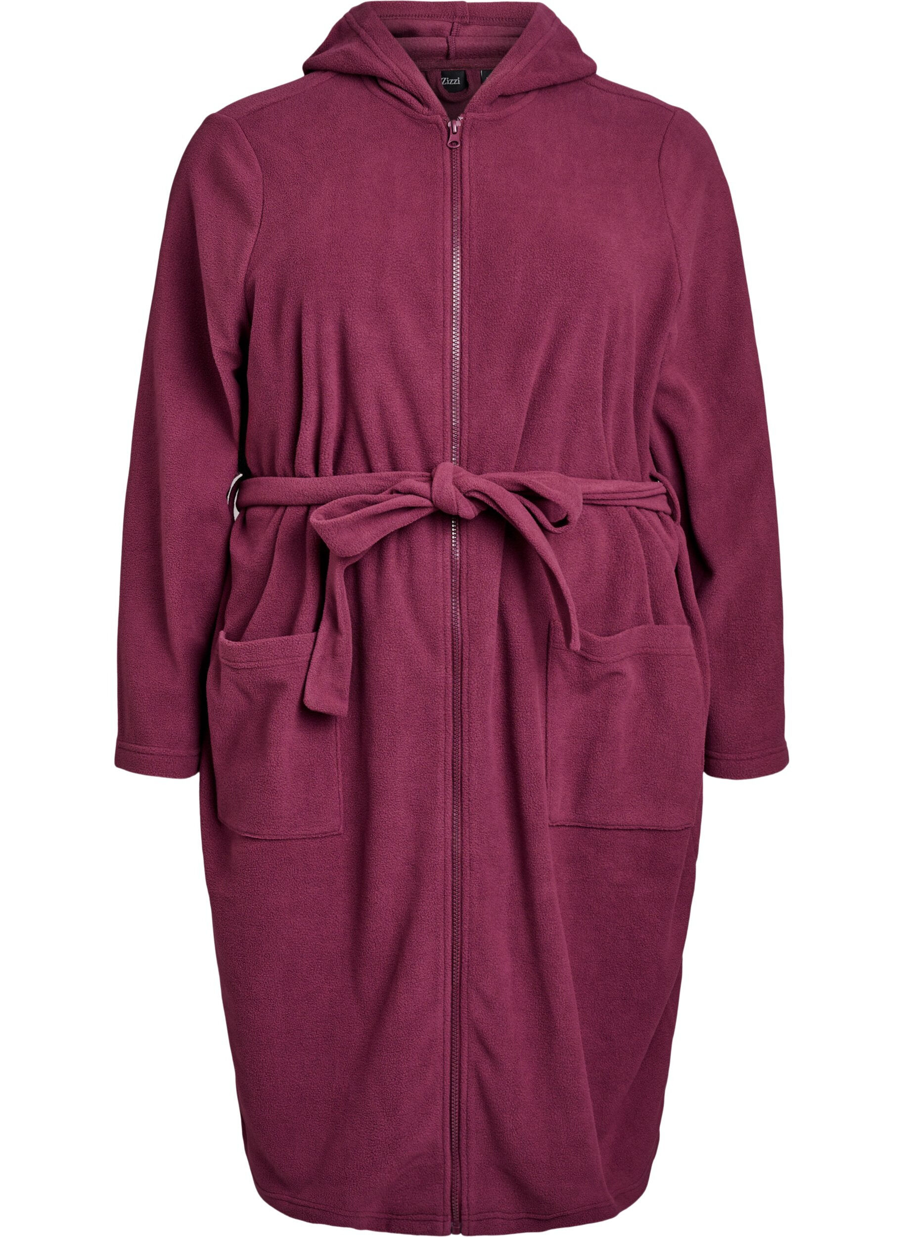 Szlafrok z zamkiem blyskawicznym i kapturem