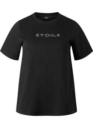 Koszulka z bawelny organicznej z napisem, Black ÉTOILE, Packshot image number 0
