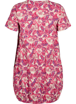 Bawelniana sukienka z nadrukiem i krótkimi rekawami, Raspberry S. Paisley, Packshot image number 1