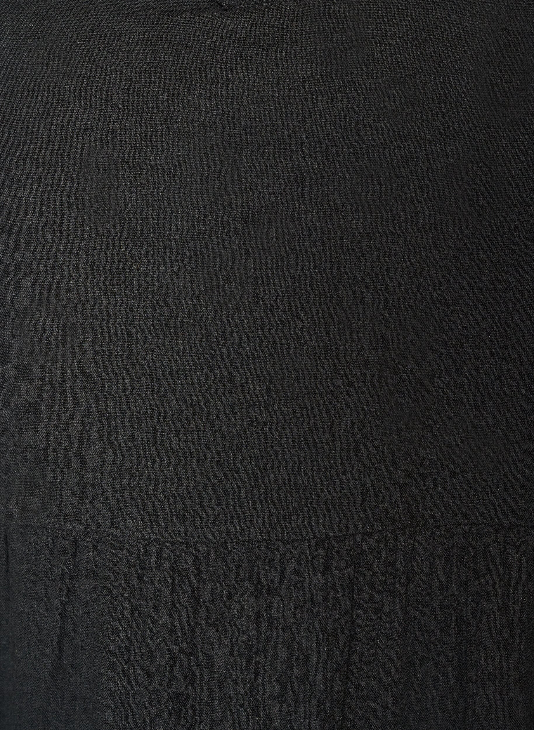 Zizzi Sukienka midi w kroju A z bawelnianej musliny, Czarne, Packshot image number 2