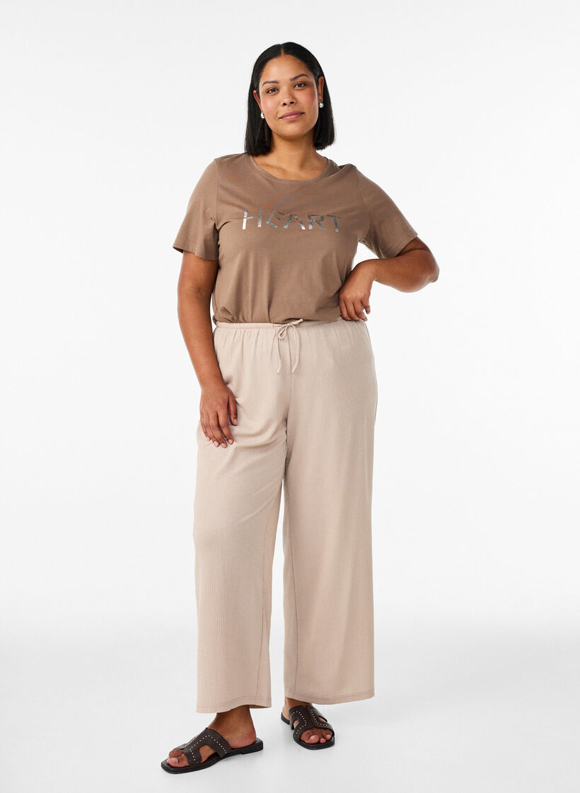 Koszulka z motywem, Brązowy, Model image number 1