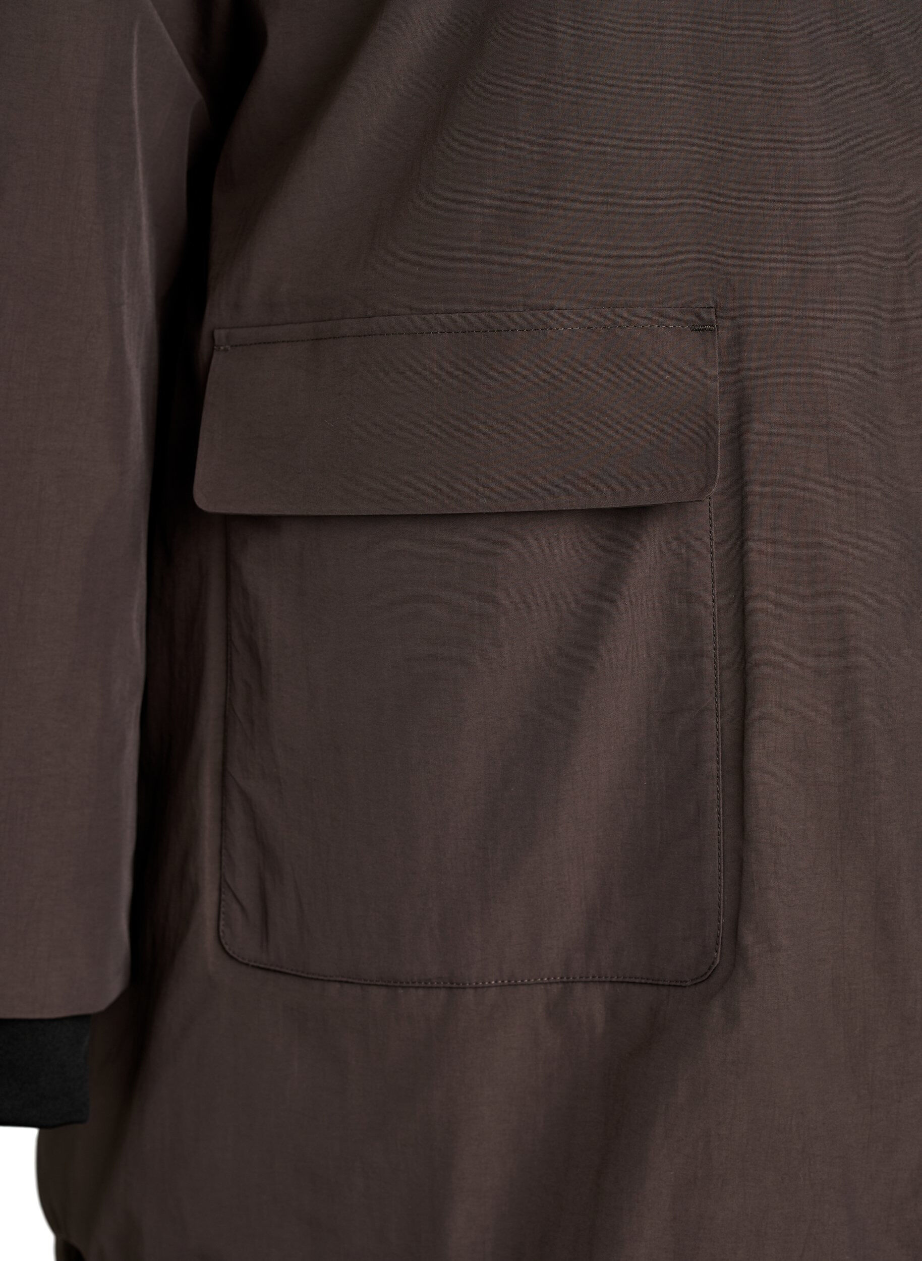 ZizziNieprzemakalna parka z kapturem, Brązowy, Packshot image number 3