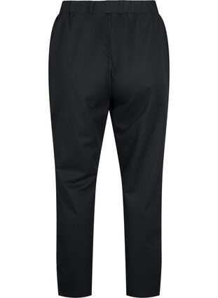 Bawelniano-lniane spodnie z kieszeniami, Black, Packshot image number 1