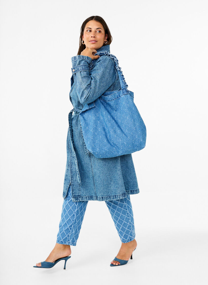 Denimowa torba na zakupy, Light Blue Denim, Model image number 0