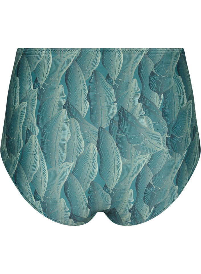 Figi damskie bikini z nadrukiem i wysokim stanem, Zielony, Packshot image number 1