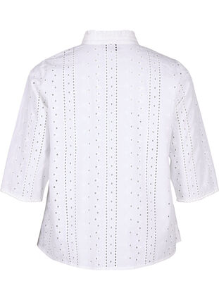 Bawelniana azurowa koszula, Bright White, Packshot image number 1