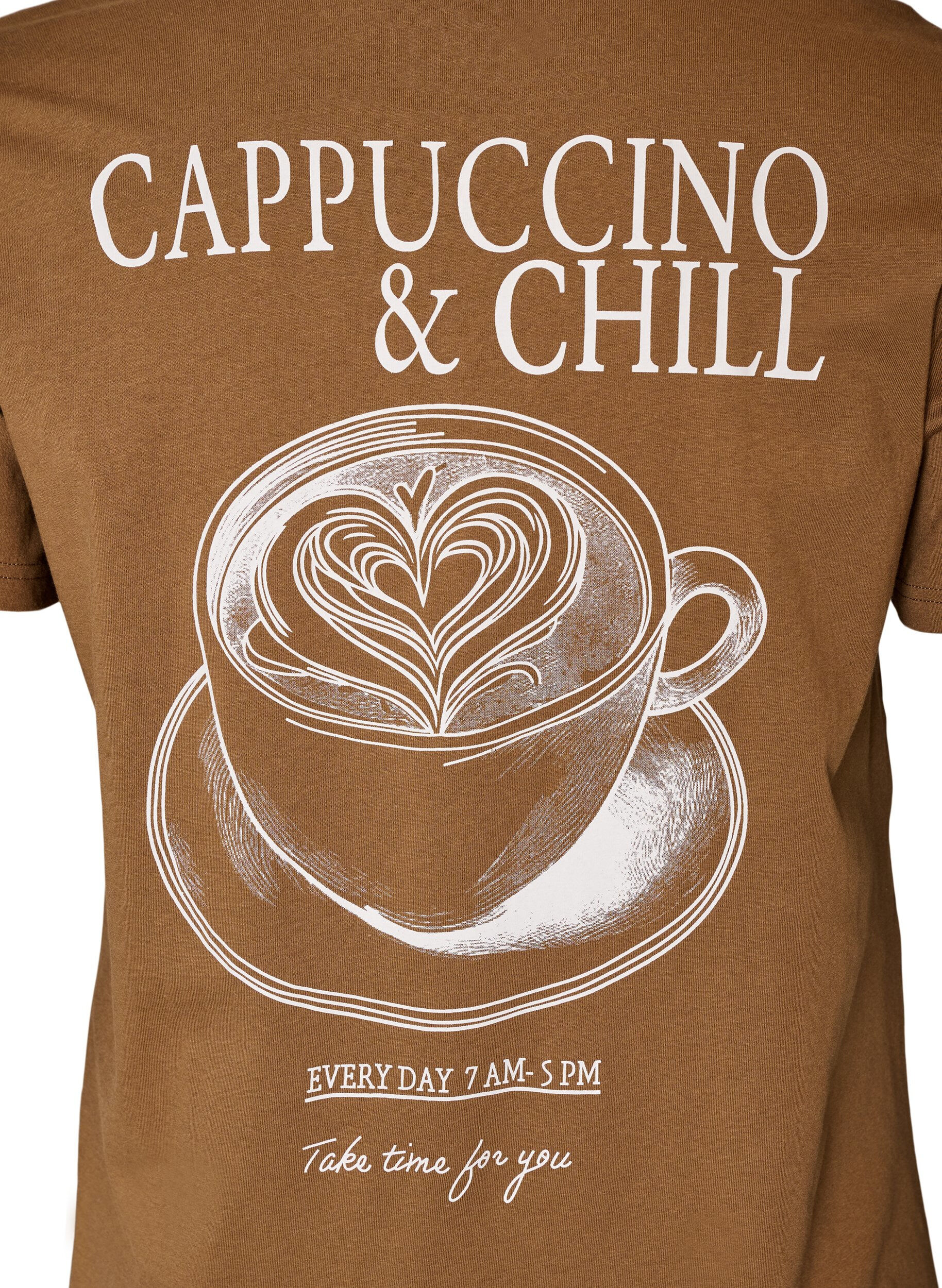 ZizziBawelniana koszulka z nadrukiem, Brązowy, Packshot image number 3