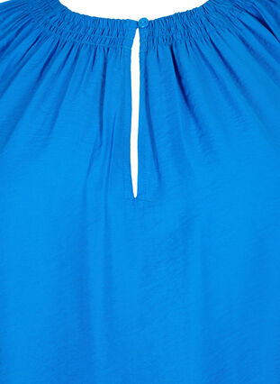 Trapezowa bluzka z wiskozy z rekawami 3/4, Strong Blue, Packshot image number 2