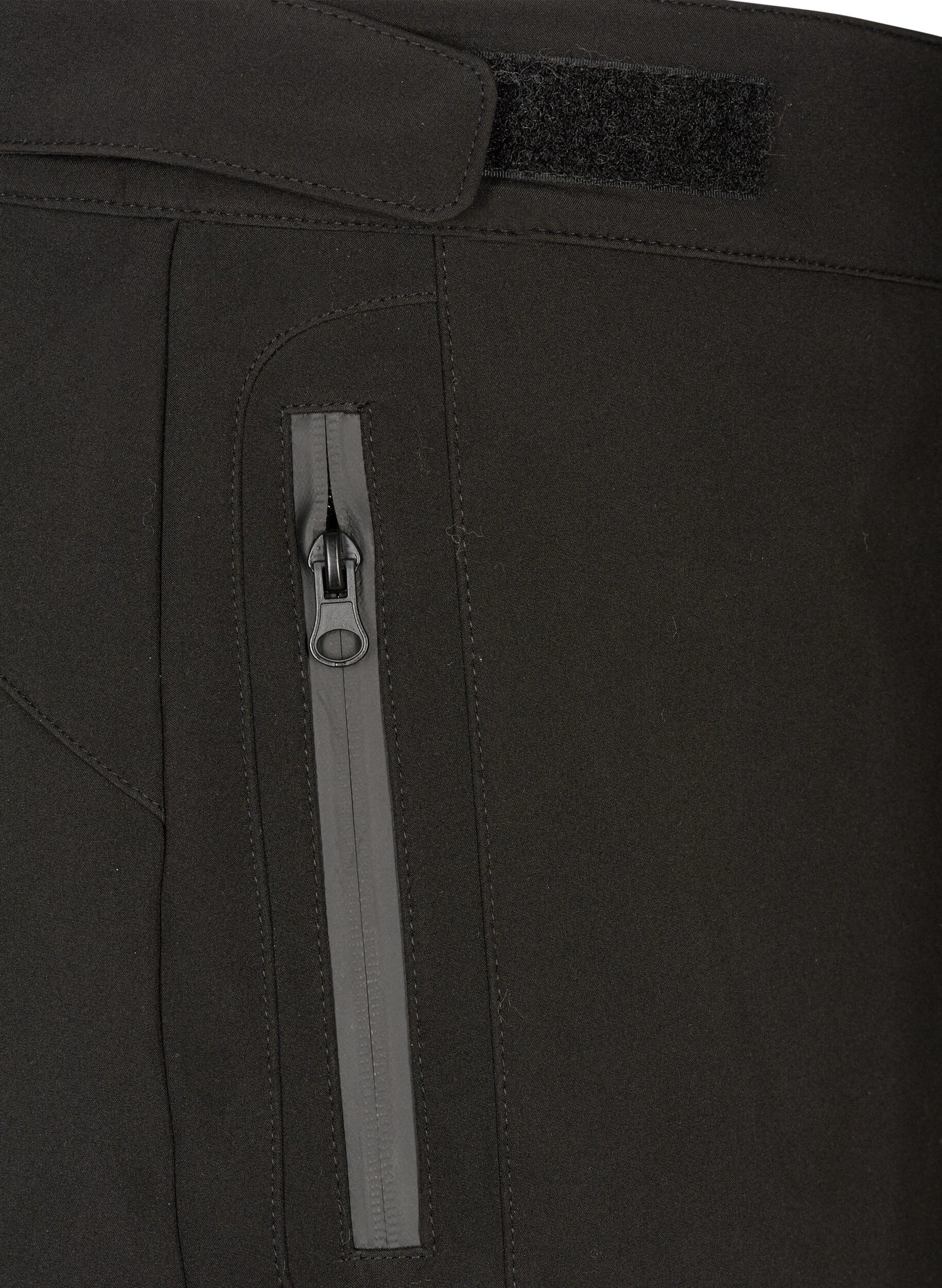 ZizziSoftshellowe spodnie z regulowanym rzepem, Czarne, Packshot image number 3