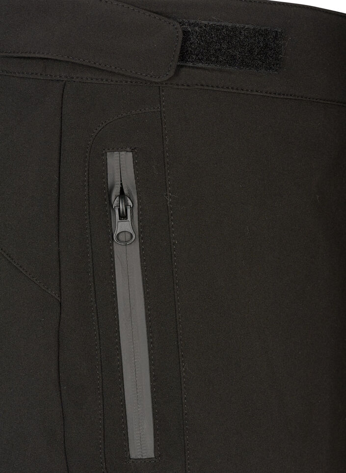 Softshellowe spodnie z regulowanym rzepem, Czarne, Packshot image number 3