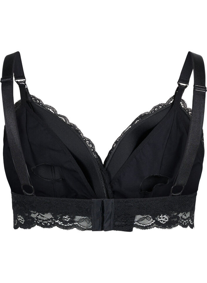 Biustonosz dla karmiacych z koronka, Czarne, Packshot image number 1