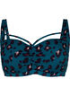 Góra od bikini z marszczeniami i tasiemkami, Leopard, Packshot image number 0