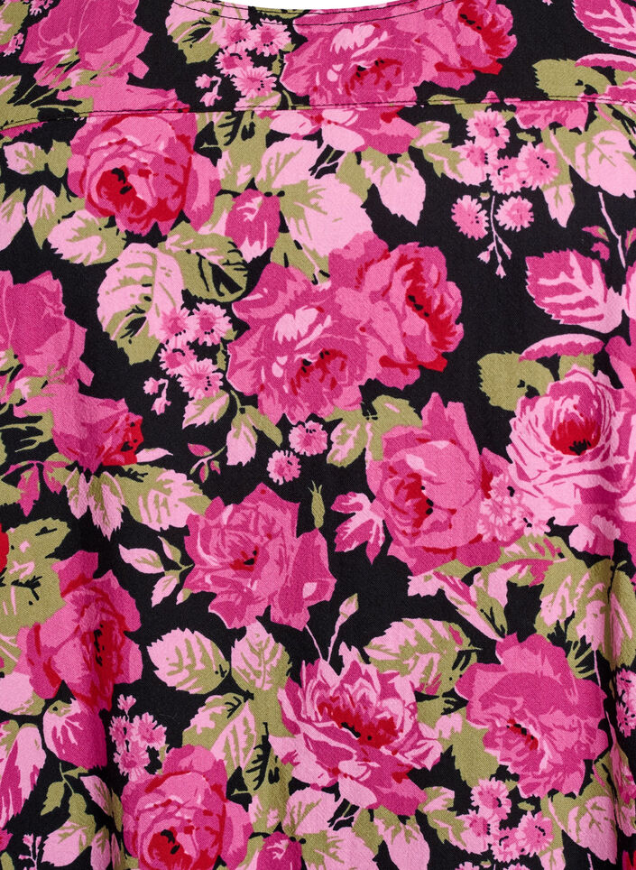 Bawelniana sukienka z kr&oacute;tkim rekawem i nadrukiem, Czarne, Packshot image number 2