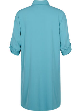 Dluga kurtka-sukienka z zapieciem na guziki, Brittany Blue, Packshot image number 1