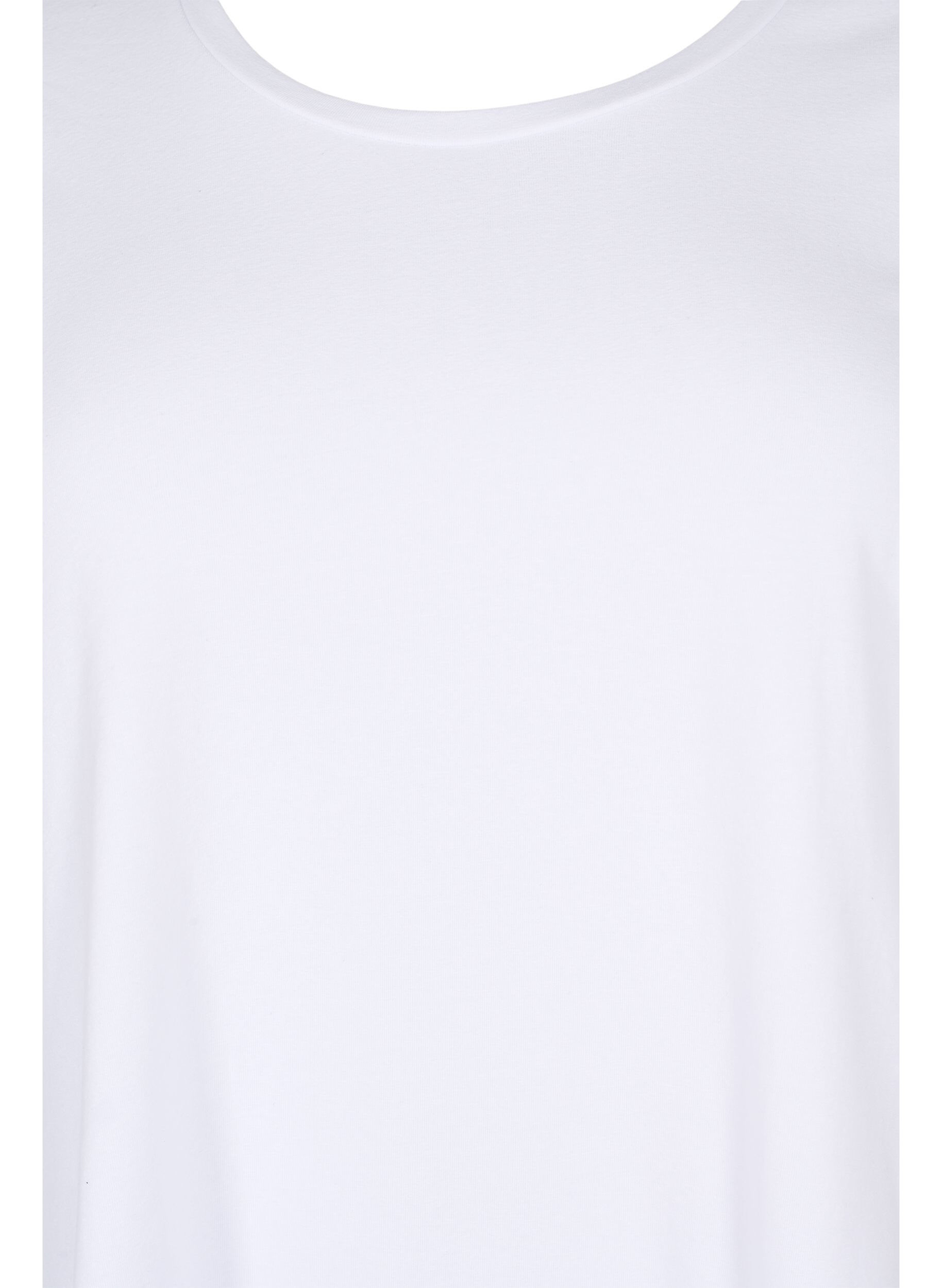 ZizziBawelniana koszulka typu basic z rekawami 3/4, Biały, Packshot image number 2
