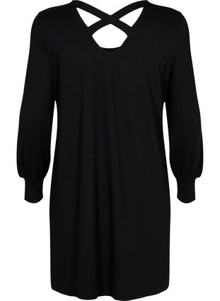 Sukienka z dlugimi rekawami i detalami z tylu, Black, Packshot image number 1